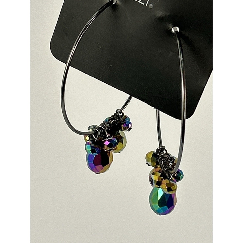 Paparazzi Earrings Lot Silver Teardrop Filigree & Beaded Hoop Dangle Set - Picture 3 of 10